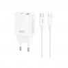Сетевое зарядное устройство XO L130 PD30W/QC18W 1USB-C+1USB-A + Type-C кабель белый, цена: 349 грн.