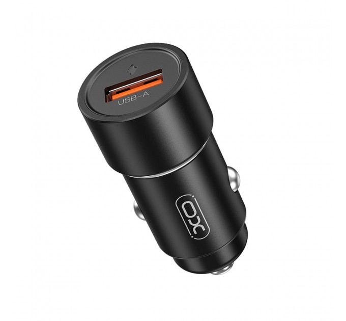 Автомобильное зарядное устройство XO CC54 USB QC3.0 18W + Lightning кабель черный, цена: 129 грн.