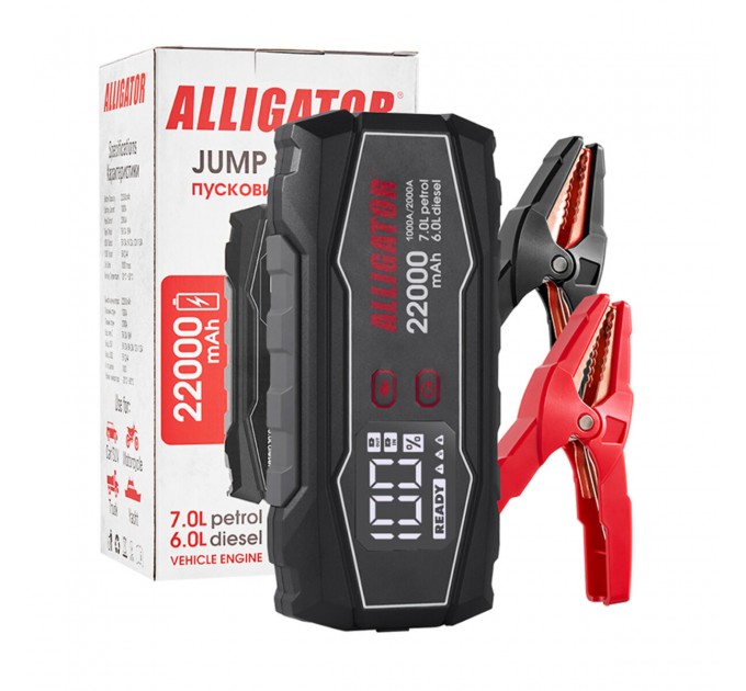 Пусковий пристрій Alligator Jump Starter 1000A/2000A 22000mAh, ціна: 3 964 грн.