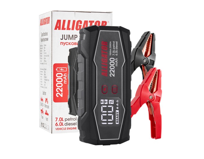 Пусковое устройство Alligator Jump Starter 1000A/2000A 22000mAh, цена: 4 663 грн.