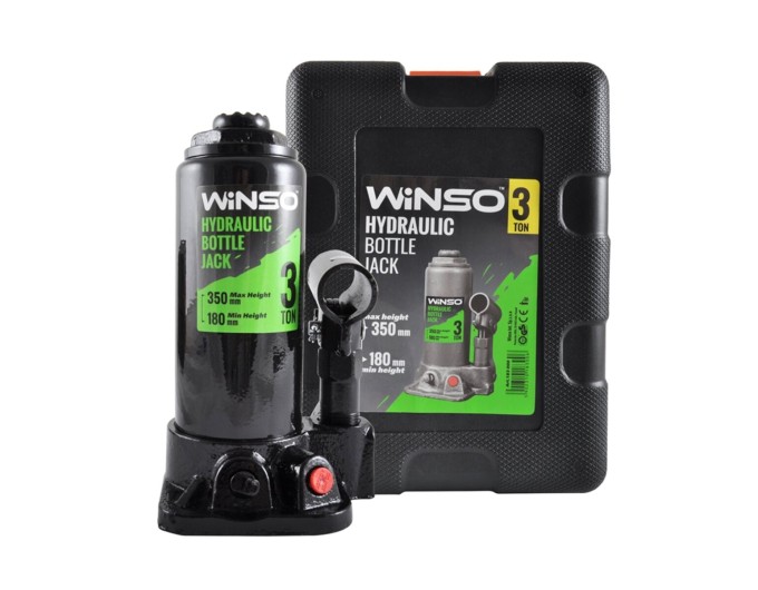 Домкрат гідравлічний пляшковий Winso 3т 180-350мм у кейсі, ціна: 694 грн.