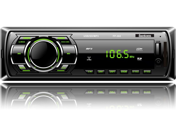 Автомагнитола FANTOM FP-302 Black/Green, цена: 890 грн.