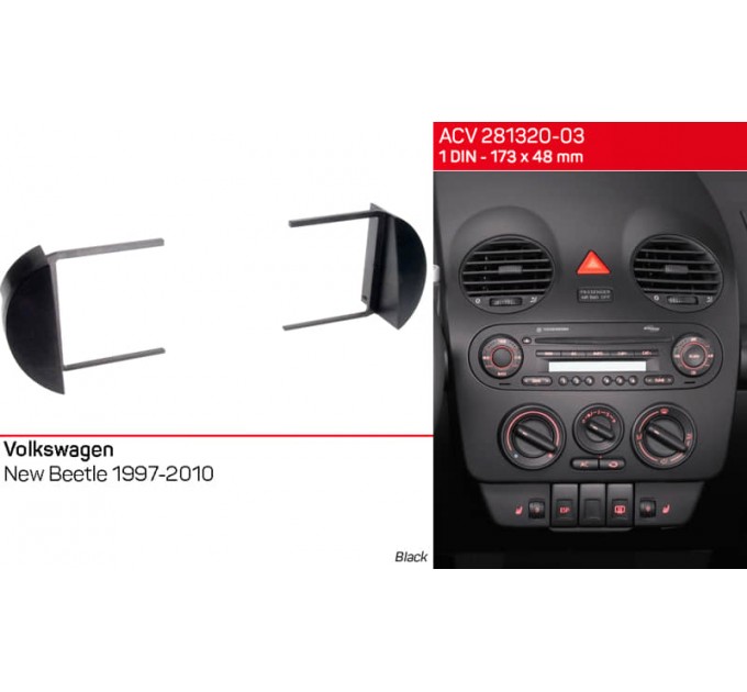 Переходная рамка для 1 DIN автомагнитолы, 173 x 48 мм; ACV 281320-03, цена: 422 грн.