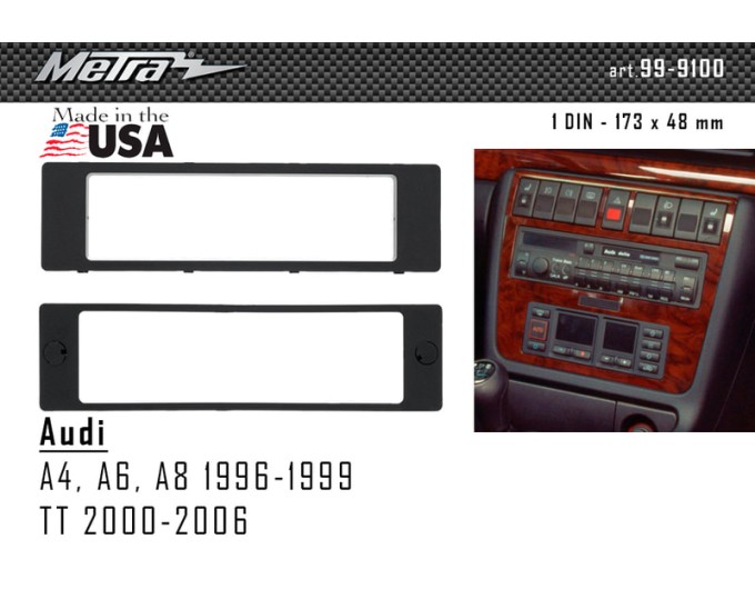 Переходная рамка для 1 DIN автомагнитолы, 173 x 48 мм; METRA 99-9100, цена: 1 495 грн.