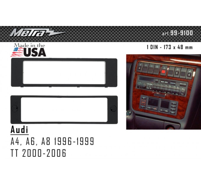 Переходная рамка для 1 DIN автомагнитолы, 173 x 48 мм; METRA 99-9100, цена: 822 грн.