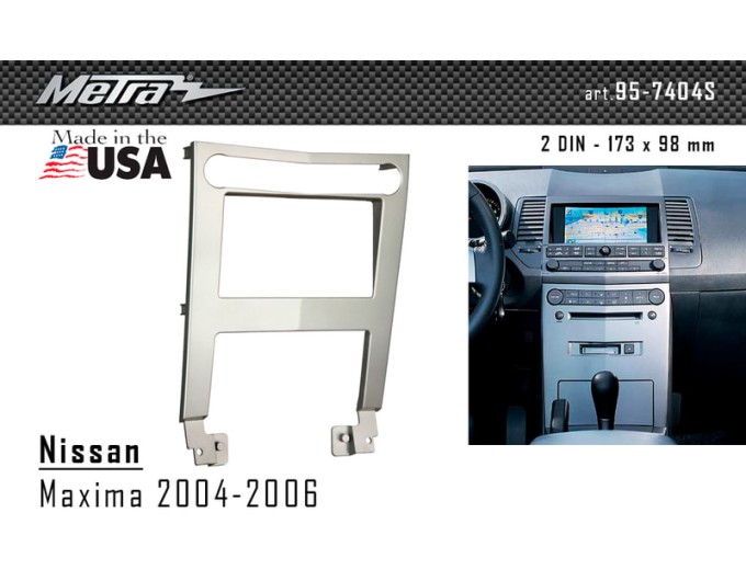 Переходная рамка для 2 DIN автомагнитолы, 173 x 98 мм; METRA 95-7404S, цена: 3 922 грн.