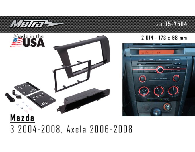 Переходная рамка для 2 DIN автомагнитолы, 173 x 98 мм; METRA 95-7504, цена: 2 804 грн.