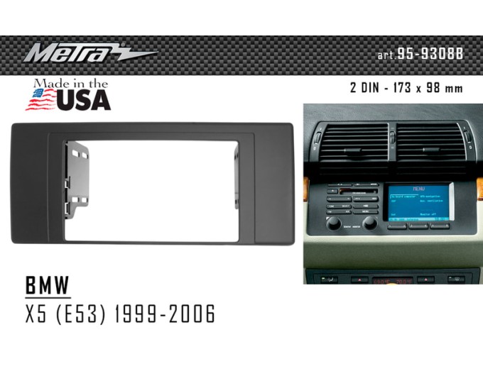 Переходная рамка для 2 DIN автомагнитолы, 173 x 98 мм; METRA 95-9308B, цена: 3 252 грн.