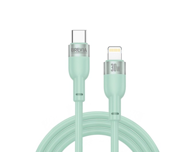 Кабель Brevia Type-C to Lightning 30W 1,2м, м'ятний ZIP, ціна: 204 грн.