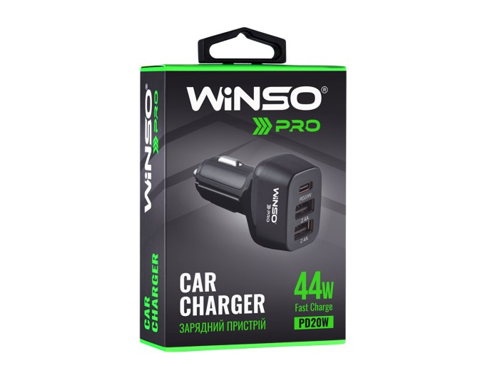 Автомобильное зарядное устройство Winso Pro 44W USB-C+2xUSB-A, цена: 423 грн.