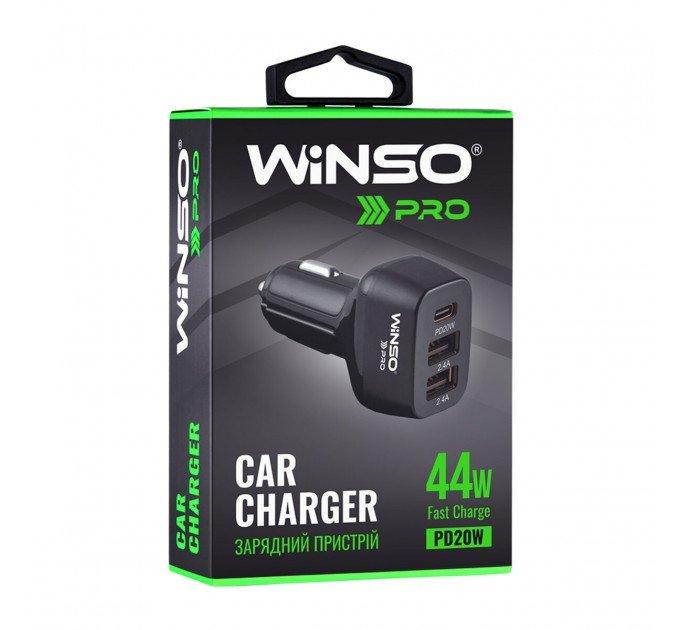 Автомобильное зарядное устройство Winso Pro 44W USB-C+2xUSB-A, цена: 419 грн.