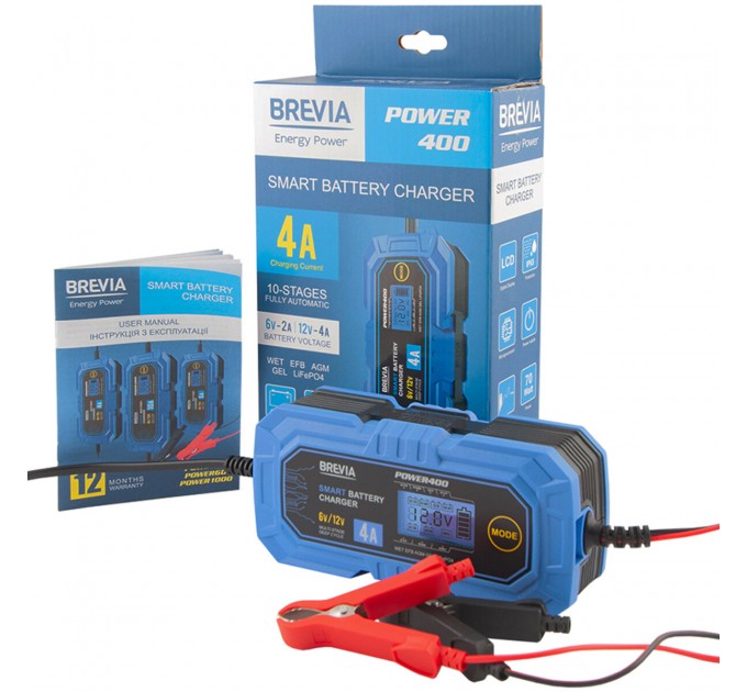 Зарядний пристрій АКБ Brevia Power 6/12В 120А·год 4А, ціна: 1 349 грн.