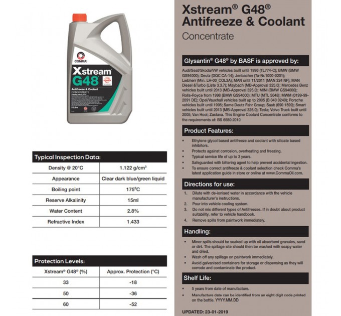 Антифриз Comma Xstream G48 AF Conc синій концентрат 20л, ціна: 7 776 грн.