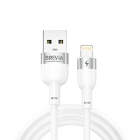 Кабель Brevia USB to Lightning 2,4А  1,2м, белый box