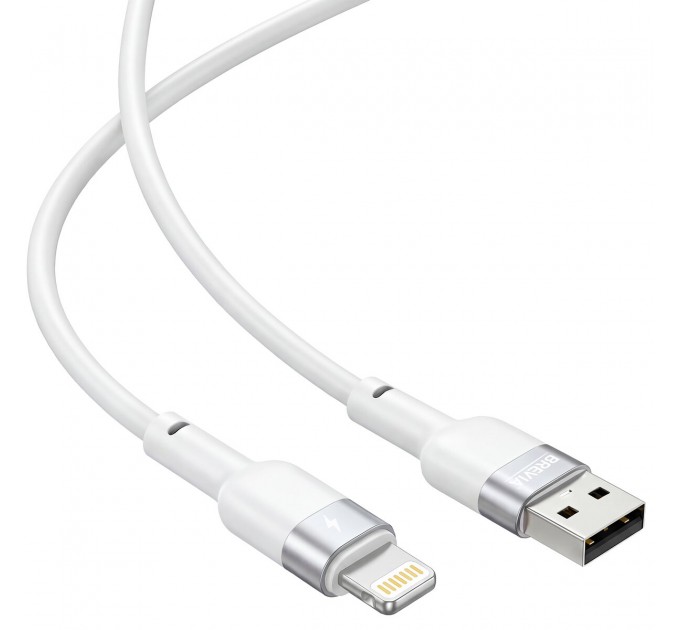 Кабель Brevia USB to Lightning 2,4A 1,2м, белый ZIP, цена: 136 грн.