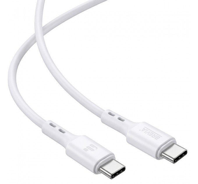 Кабель Brevia Type-C to Type-C 60W 1м, белый box, цена: 174 грн.