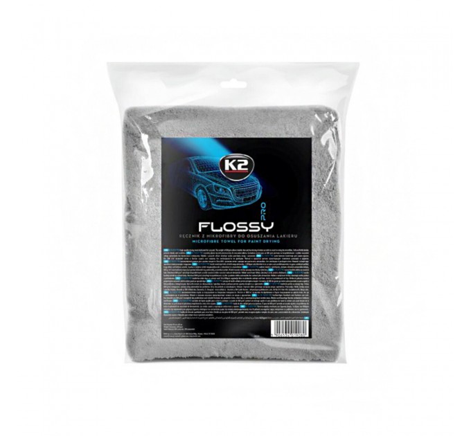 Рушник з мікрофібри K2 Flossy Pro для сушки лакофарбової поверхні трикотажний 90x60см, ціна: 409 грн.
