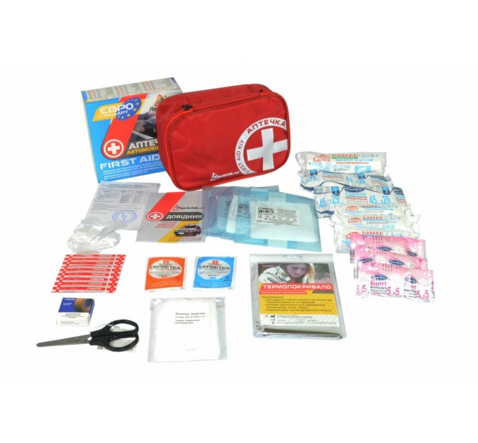 Аптечка медицинская автомобильная Евростандарт, согласно ТУ, мягкий футляр., цена: 477 грн.