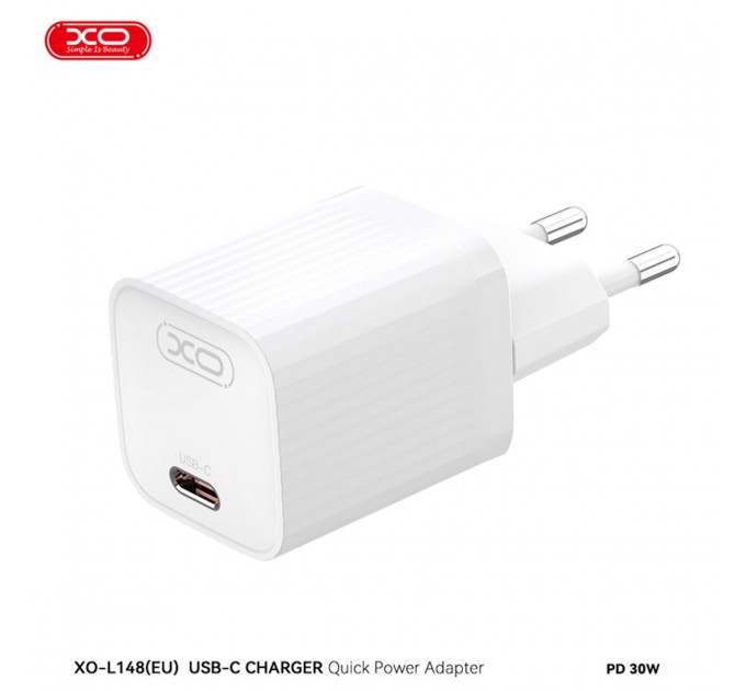 Сетевое зарядное устройство XO L148 PD30W USB-C белый, цена: 269 грн.