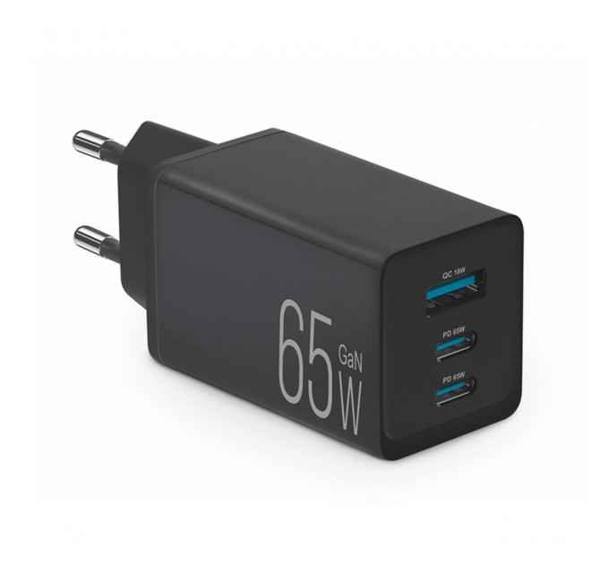 Сетевое зарядное устройство Brevia ePowerGaN PD65W 2xUSB-C+USB-A черный, цена: 1 187 грн.