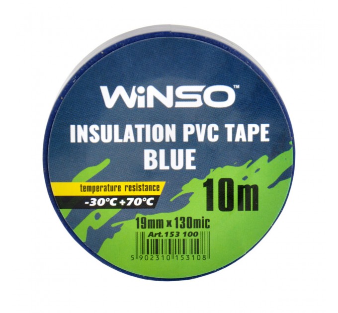 Стрічка ізоляційна ПВХ Winso д.10м, ш.19мм, т.130мк, синя, ціна: 13 грн.