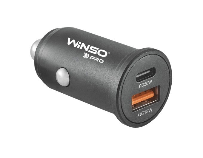 Автомобильное зарядное устройство Winso Pro 48W 1xUSB-C+1xUSB-A, metal, цена: 309 грн.