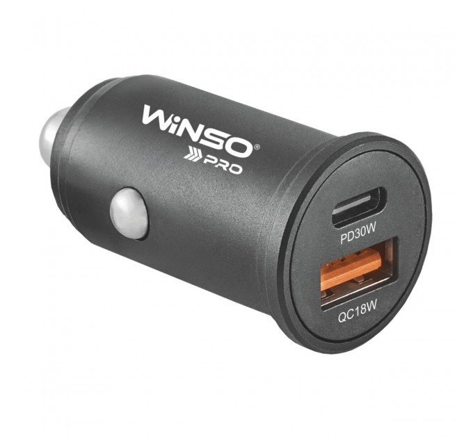 Автомобильное зарядное устройство Winso Pro 48W 1xUSB-C+1xUSB-A, metal, цена: 306 грн.