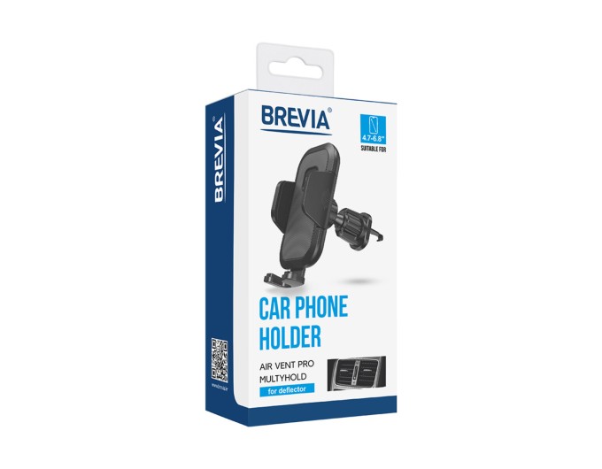 Держатель телефона автомобильный Brevia AirVent Pro MultyHold на дефлектор, для 4.7-6.8", ширина до 100мм, черный, цена: 299 грн.