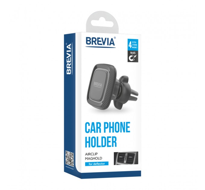 Держатель телефона автомобильный Brevia AirClip MagHold на дефлектор 4 магнита, цена: 219 грн.