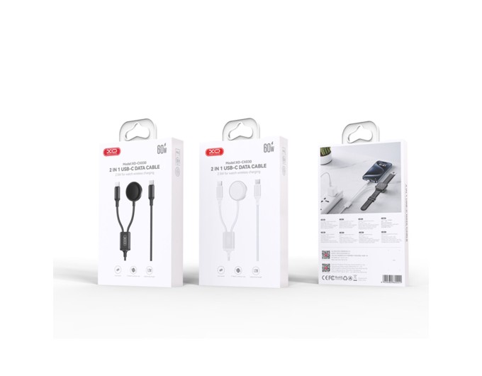Беспроводное зарядное устройство XO CX030 2в1 Type-c + Watch Charger белый, цена: 379 грн.