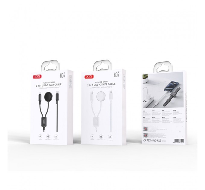 Беспроводное зарядное устройство XO CX030 2в1 Type-c + Watch Charger белый, цена: 339 грн.