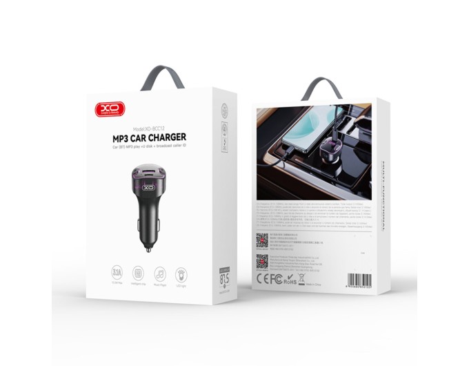 FM-трансмиттер XO BCC12 Intelligent Bluetooth+MP3 черный, цена: 299 грн.