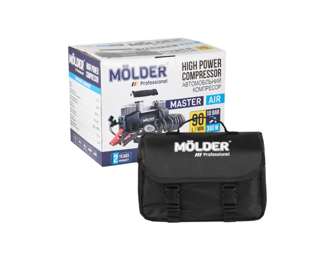 Компрессор автомобильный Molder Master Air 12В 10Атм 90л/мин с зажимами АКБ, цена: 2 628 грн.
