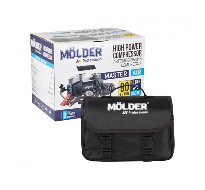 Компрессор автомобильный Molder Master Air 12В 10Атм 90л/мин с зажимами АКБ, цена: 2 628 грн.