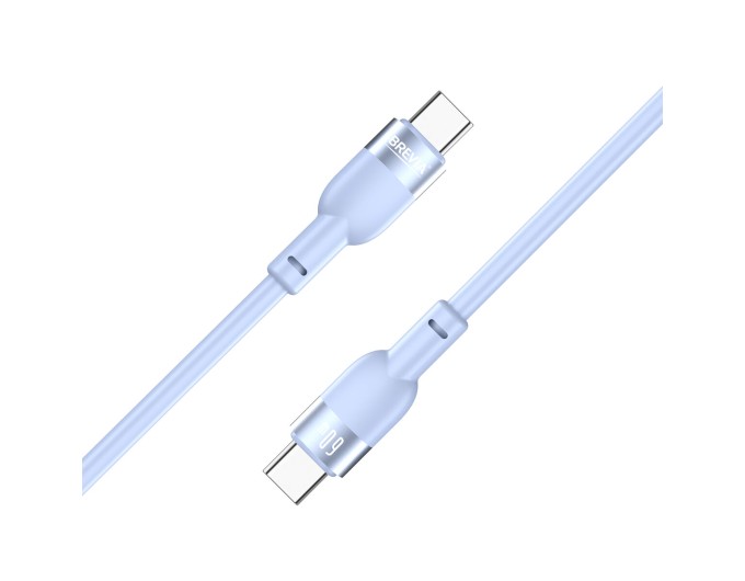 Кабель Brevia Type-C to Type-C 60W 1,2м, синій ZIP, ціна: 151 грн.