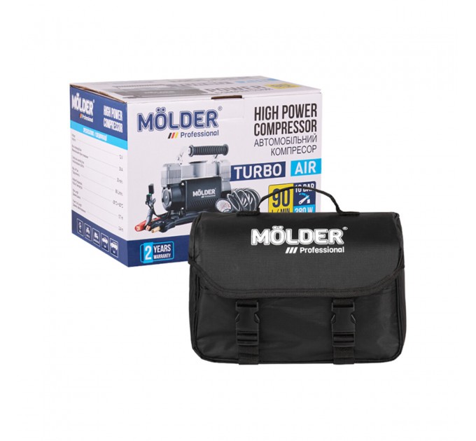 Компрессор автомобильный Molder Turbo Air 12В 10Атм 90л/мин с зажимами АКБ, цена: 3 278 грн.