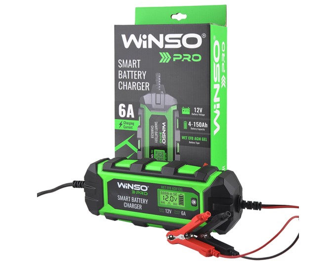 Зарядний пристрій АКБ Winso Pro 12В 150А·год 6А з LCD-екраном, ціна: 2 090 грн.