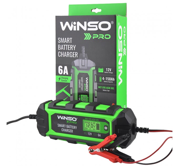 Зарядний пристрій АКБ Winso Pro 12В 150А·год 6А з LCD-екраном, ціна: 1 857 грн.
