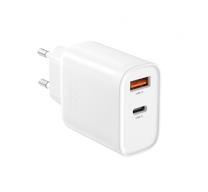 Сетевое зарядное устройство XO L116 PD30W/QC18W 1USB-C+1USB-A + Lightning кабель белый, цена: 299 грн.