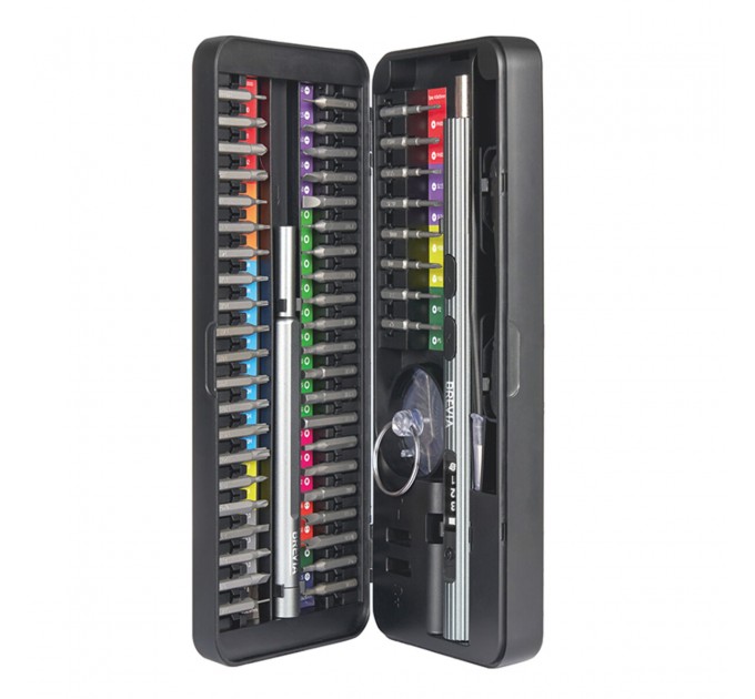 Електровикрутка Brevia з комплектом насадок для точних робіт електрична 15,8х180мм, 58в1, ціна: 1 911 грн.