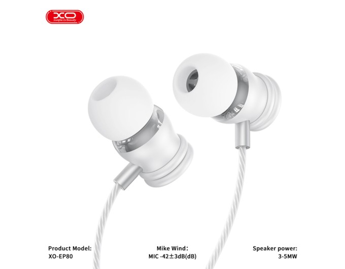 Наушники проволочные XO EP80 In ear Type-C белые, цена: 149 грн.