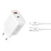 Сетевое зарядное устройство XO L116 PD30W/QC18W 1USB-C+1USB-A + Lightning кабель белый, цена: 299 грн.