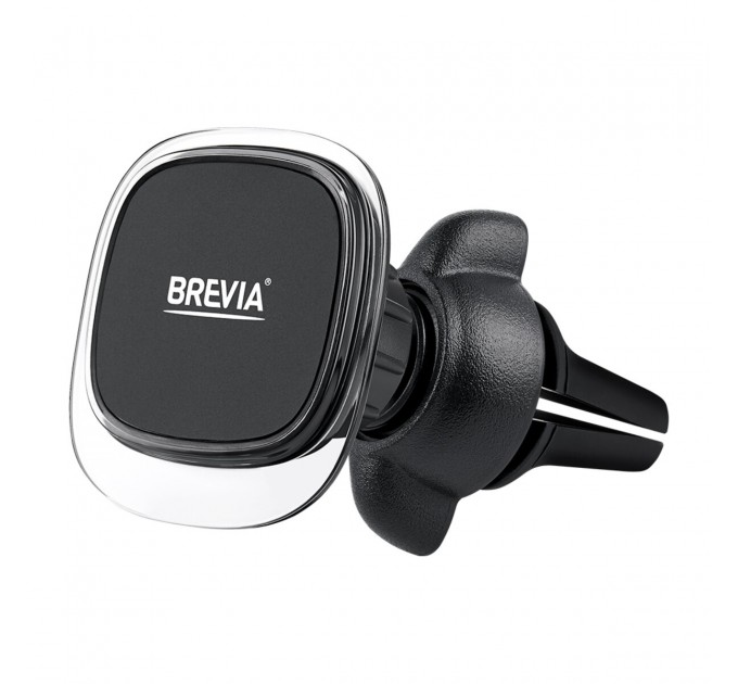 Держатель телефона автомобильный Brevia AirClip СrystalMag на дефлектор, 4 магнита, черный, цена: 239 грн.