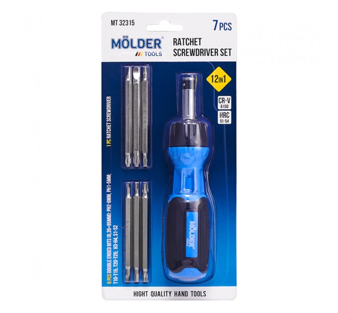 Отвертка Molder реверсивная с комплектом насадок 12в1 MT32315, цена: 330 грн.