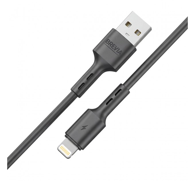 Кабель Brevia USB to Lightning 2,4А 1м, черный box, цена: 82 грн.