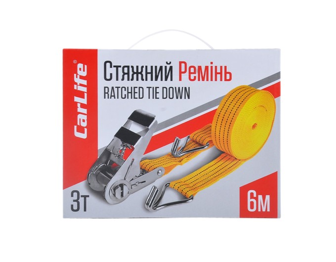 Стяжной ремень с замком CarLife 3т, 6м, цена: 567 грн.