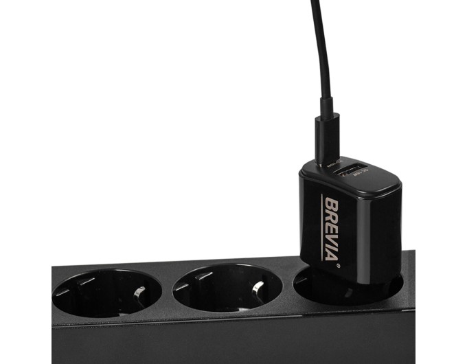 Сетевое зарядное устройство Brevia ePower PD25W USB-C+USB-A черный, цена: 453 грн.