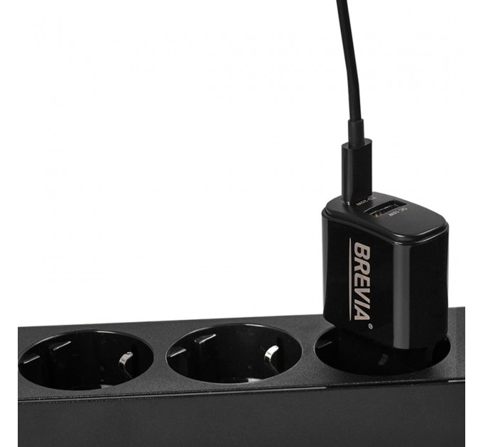 Сетевое зарядное устройство Brevia ePower PD25W USB-C+USB-A черный, цена: 443 грн.
