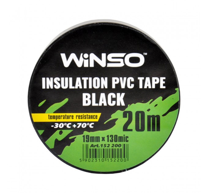 Стрічка ізоляційна ПВХ Winso д.20м, ш.19мм, т.130мк, чорна, ціна: 28 грн.