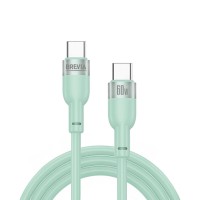 Кабель Brevia Type-C to Type-C 60W 1,2м, мятный box
